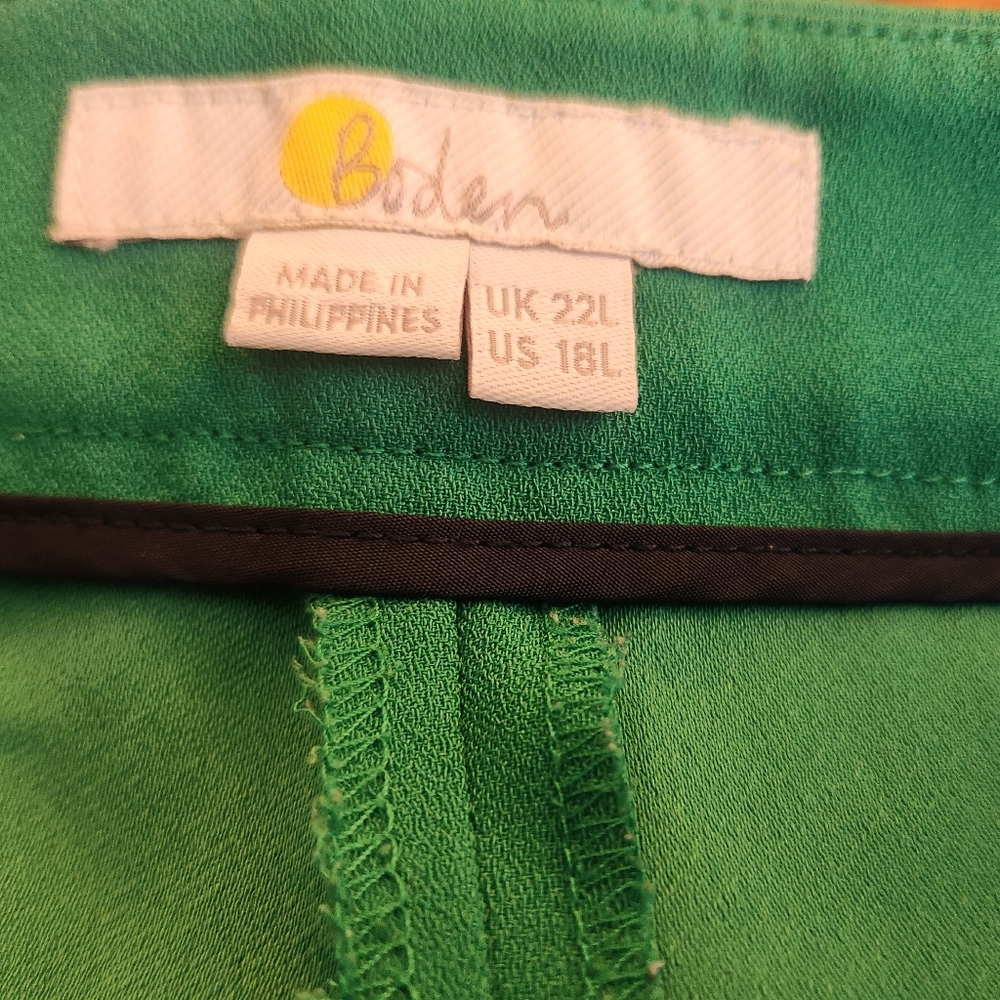 Boden Green Wide-Leg Tuxedo Pants // Sz 18L - Picture 5 of 12